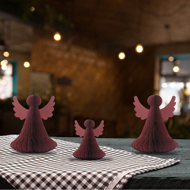Dark Red Christmas Paper Honeycomb Ornaments-02.png